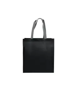 Shopper con soffietto in TNT laminato 100 g/m2 termosaldato, manici corti Handle