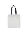 Shopper con soffietto in TNT laminato 100 g/m2 termosaldato, manici lunghi Handle