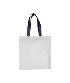 Shopper con soffietto in TNT laminato 100 g/m2 termosaldato, manici lunghi Handle