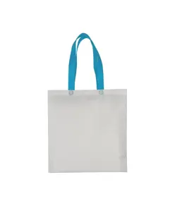 Shopper con soffietto in TNT laminato 100 g/m2 termosaldato, manici lunghi Handle