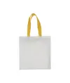 Shopper con soffietto in TNT laminato 100 g/m2 termosaldato, manici lunghi Handle