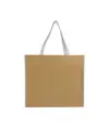 Shopper con soffietto in TNT laminato, manici lunghi a nastro colorati Handle