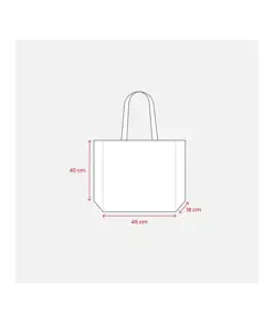 Shopper con soffietto in TNT laminato, manici lunghi a nastro colorati Handle