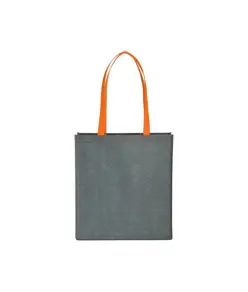 Shopper con soffietto in TNT stampato con effetto jeans Handle