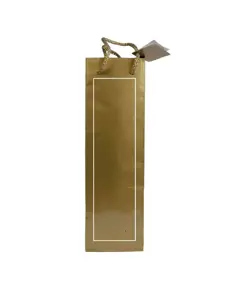 Shopper con soffietto porta bottiglia in carta laminata 157 g/m2 con rinforzo alla base Handle