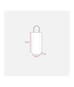 Shopper con soffietto porta bottiglia in carta laminata opaca 157 g/m2 con rinforzo Handle