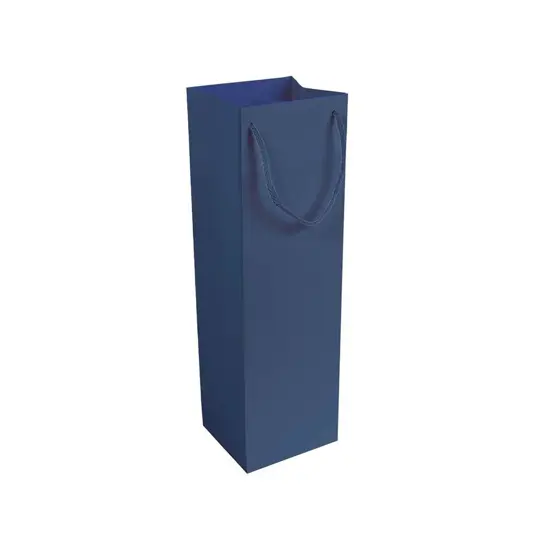Shopper con soffietto porta bottiglia in carta laminata opaca 157 g/m2 con rinforzo Handle