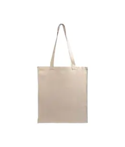 Shopper in Canvas, manici lunghi e soffietto, colore Naturale Handle