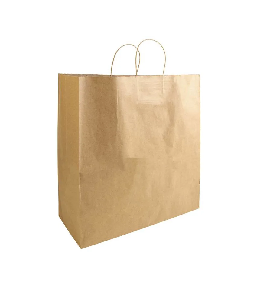 50 pezzi Shopper in carta riciclata 100 gr/m2 con soffietto Handle