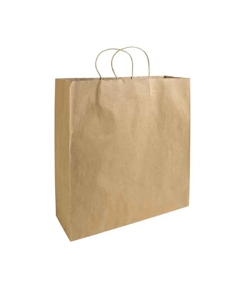 50 pezzi Shopper in carta riciclata 100 gr/m2 con soffietto Handle