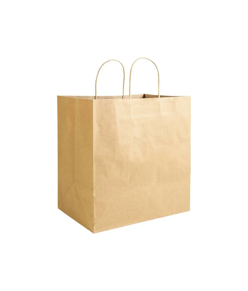 50 pezzi Shopper in carta riciclata 100 gr/m2 con soffietto Handle