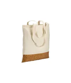 Shopper in cotone 135 g/m2,   base in sughero, manici lunghi Handle