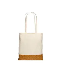 Shopper in cotone 135 g/m2,   base in sughero, manici lunghi Handle