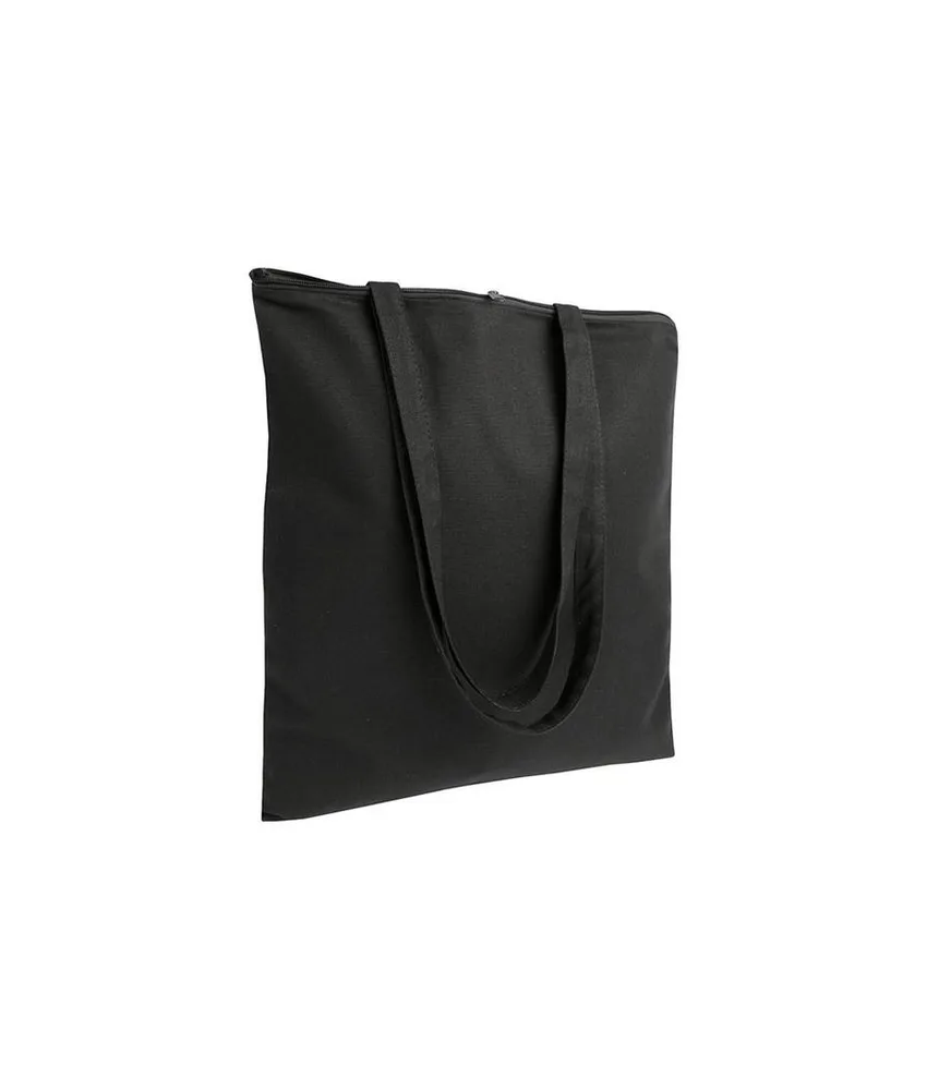 20 pezzi Shopper in cotone 220 g/m2, manici lunghi e chiusura con zip Handle
