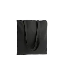 Shopper in cotone 220 g/m2, manici lunghi e chiusura con zip Handle