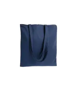 Shopper in cotone 220 g/m2, manici lunghi e chiusura con zip Handle