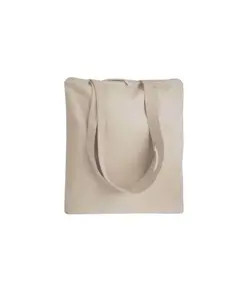 Shopper in cotone 220 g/m2, manici lunghi e chiusura con zip