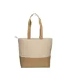 Shopper  in cotone 280 g/m2 con soffietto, con base in juta, manici lunghi