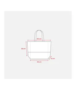 Shopper  in cotone 280 g/m2 con soffietto, con base in juta, manici lunghi