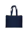 Shopper in cotone 280 g/m2 con soffietto dettagli in juta, manici lunghi Handle