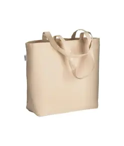 Shopper in cotone biologico 220 g/m2, con manici lunghi e soffietto alla base Handle