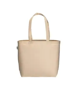 Shopper in cotone biologico 220 g/m2, con manici lunghi e soffietto alla base Handle