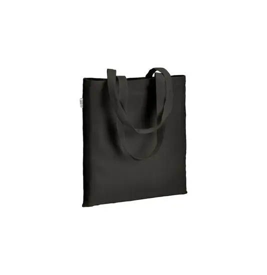 Shopper in cotone biologico 220 g/m2, manici lunghi e soffietto Handle