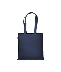 Shopper in cotone biologico 220 g/m2, manici lunghi e soffietto Handle