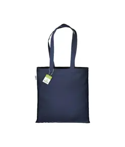 Shopper in cotone biologico 220 g/m2, manici lunghi e soffietto Handle