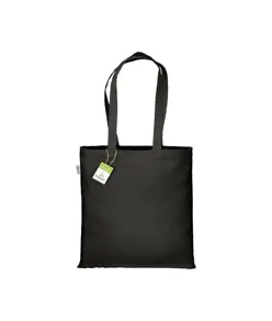 Shopper in cotone biologico 220 g/m2, manici lunghi e soffietto Handle