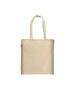 Shopper in cotone biologico 220 g/m2, manici lunghi e soffietto Handle