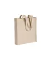 Shopper in cotone biologico 220 g/m2, manici lunghi e soffietto Handle