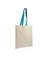 Shopper in cotone naturale 135 g/m2, manici lunghi colorati Handle