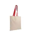 Shopper in cotone naturale 135 g/m2, manici lunghi colorati Handle