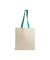 Shopper in cotone naturale 135 g/m2, manici lunghi colorati Handle