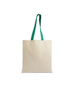 Shopper in cotone naturale 135 g/m2, manici lunghi colorati Handle