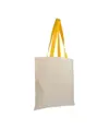 Shopper in cotone naturale 135 g/m2, manici lunghi colorati Handle