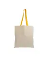 Shopper in cotone naturale 135 g/m2, manici lunghi colorati Handle