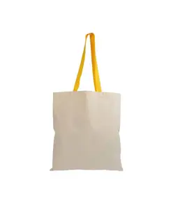 Shopper in cotone naturale 135 g/m2, manici lunghi colorati Handle