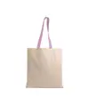 Shopper in cotone naturale 135 g/m2, manici lunghi colorati Handle