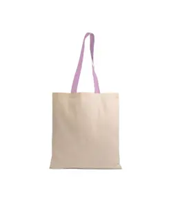 Shopper in cotone naturale 135 g/m2, manici lunghi colorati Handle