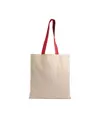Shopper in cotone naturale 135 g/m2, manici lunghi colorati Handle