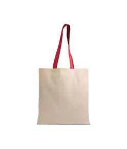 Shopper in cotone naturale 135 g/m2, manici lunghi colorati Handle
