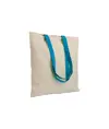 Shopper in cotone naturale 135 g/m2, manici lunghi colorati Handle