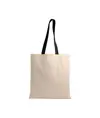 Shopper in cotone naturale 135 g/m2, manici lunghi colorati Handle