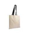 Shopper in cotone naturale 135 g/m2, manici lunghi colorati Handle