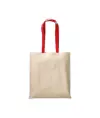 Shopper in cotone naturale 220 g/m2, manici lunghi colorati Handle