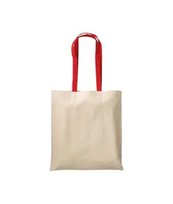 Shopper in cotone naturale 220 g/m2, manici lunghi colorati Handle