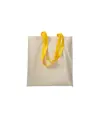 Shopper in cotone naturale 220 g/m2, manici lunghi colorati Handle