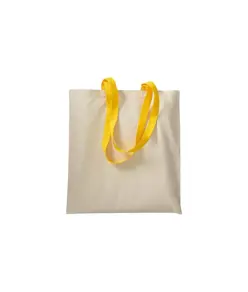 Shopper in cotone naturale 220 g/m2, manici lunghi colorati Handle